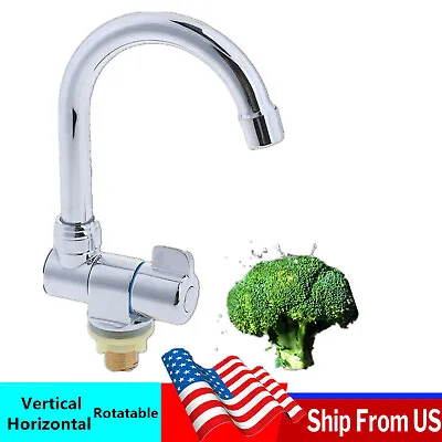 Rotatable Water Faucet Chrome Copper Tap Filter For Kitchen Caravan RV Boat • $48.60