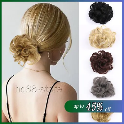 Hair Bun Curly Messy Hair Piece Scrunchie Fake Updo Hair Extension Real As Human • £3.92