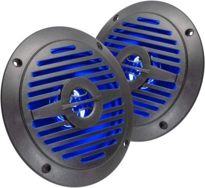 $40.99 • Buy WR4B-LED 5 INCH Water Resistant Dual Cone Speaker With Blue LED Light