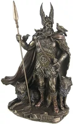 Cold Cast Bronze Norse One Eyed God Odin Centerpiece Figurine Home Decor • $81