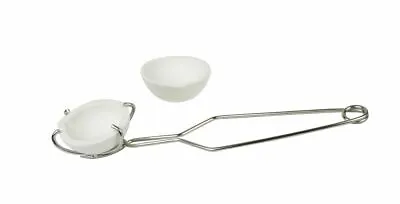 Small Melting Ceramic Crucible Dish Set Of 2 With Whip Tongs Metal Casting Tool • $17.95