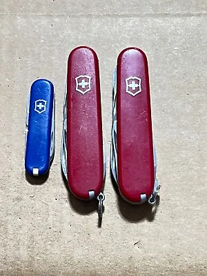 Lot Of 3 Victorinox Swiss Army Knives - Super Tinker - Tinker - Bijou • $29.99