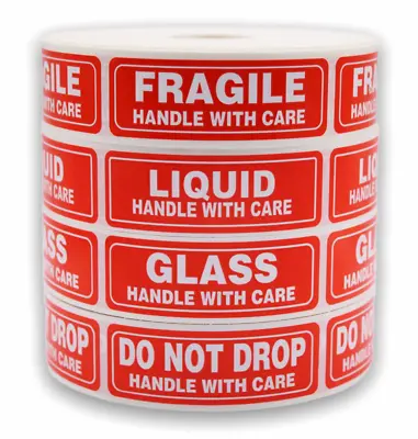 1 X3  Labels Fragile Glass Liquid Drop | 100 Stickers | Choose The Label Style! • $4.99