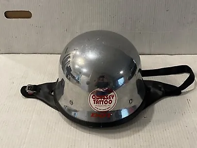 DOT Motorcycle Helmets Half Open Face  Adult Helmet Chrome Silver W/ Sticker • $69.85