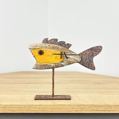 Fish Ornament Sculpture Rustic Home Decoration Nautical Beach Coastal Bathroom • £14