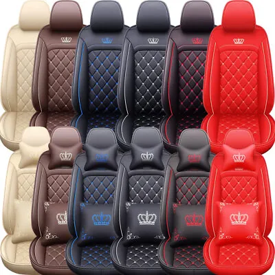 Luxury Leather Universal Car 5 Seat Cover Full Set Front Rear Cushion Protector • $65.99