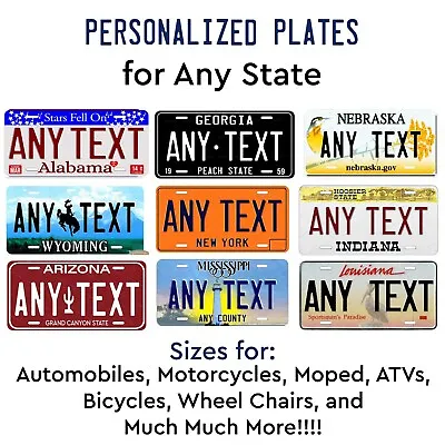 Any State Any Text Vintage License Plate Tag Personalized Auto Car Bike Bicycle • $15.99