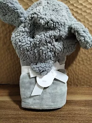 Mud Pie Elephant Hooded Towel Gray • $25