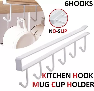 Hook Mug Cup Rack Holder Under Shelf Kitchen Cabinet Metal Hanger Wardrobe Stand • $7.49