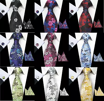 Hand Made Premium Woven Flower Jacquard Silk Tie Gift Wedding Event UK • £7.99