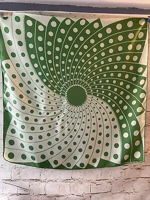 A.SULKA & Company France Silk Green Dots  Mid-Century SCARF • $120