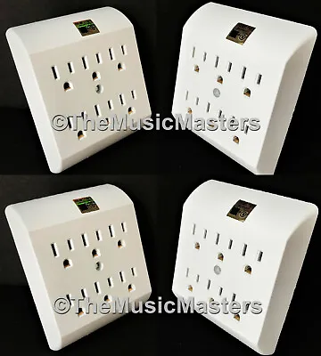 4X AC Wall Plug 6 Outlet Tap Power Splitter 6-Way Electric Socket Adapter Cover • $29.49
