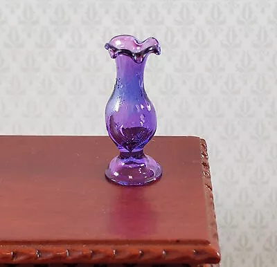 Dollhouse Vase Purple Flare Top Real Glass For Flowers 1:12 Scale Tiny Miniature • $5.99