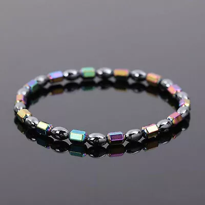 1PC Women Men Anklet Hematite Stone Rainbow Healing Reiki Protection Anklets US • $9.97