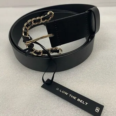 New B-Low The Belt Genuine Leather Black Gold Size Large / XL Made In Italy • $55