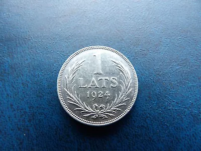 Latvia  Firs Republic 1924 Year Silver  Coin 1 Lats Coat Of Arms  (5) • $9.99