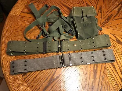 US Army Vietnam War M1956 Web Gear Lot Ammo Pouch Pistol Belts Straps • $65