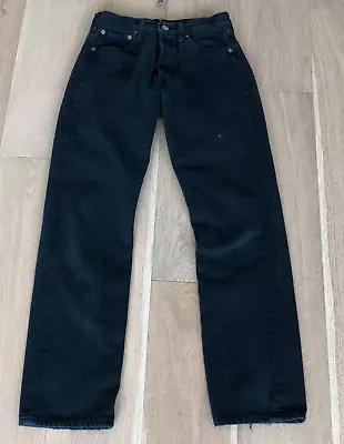 Vintage Levis 501 Jeans Mens 28x30 Black Denim Button Fly Made In Turkey Grunge • $49.04
