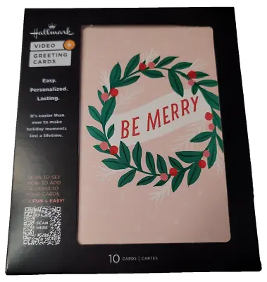 Hallmark Pack Of 10 Personalized Video Christmas Cards  Be Merry  Personalized • $16.16