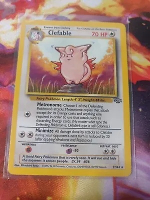 $3.99 • Buy [7-8] Pokemon TCG Card 17/64 Clefable Jungle Regular Rare MP