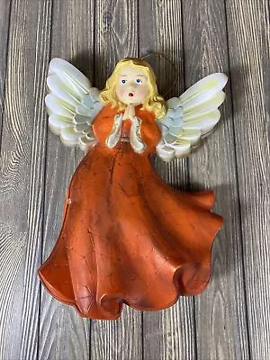 Vintage Brite Star Orange Angel With Blonde Hair Hanger 15” • $17.99