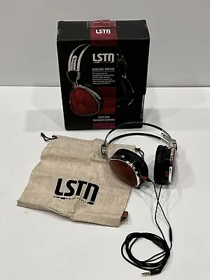 LSTN Troubadour Real Cherry Wood Housing Wired Headphones With Microphone 2013 • $64.99