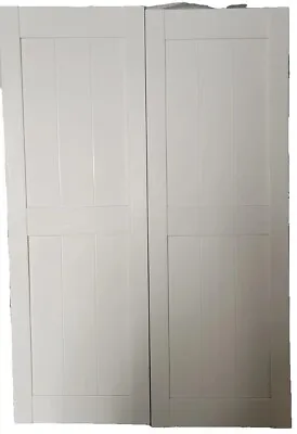 Shutters By Design - 42 Inch White Reversible Vinyl Shutters - Rustic/Raised • $39.99