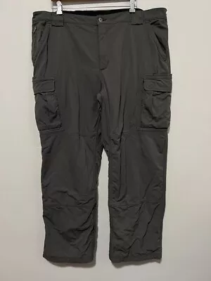 🥶 Duluth Fleece Lined Cargo Pants Mens 2XLx32 Flex Waist Gray Nylon 🥶 44x32 • $34.95