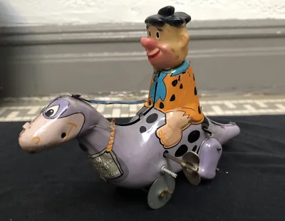 1962 Linemar Flintstone Pals Fred Riding Dino Vintage Wind-up Toy Japan For Part • $49.99