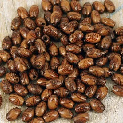 £2.50 • Buy Beads, Brown Pattern, Wooden Seed Infill Bead, Craft,  9 Mm X  6 Mm, 120 Pcs, W7