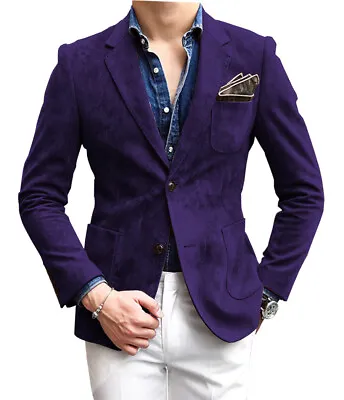 Men's Suit Blazer Notch Lapel Coat Single Breasted Groom Thin Jacket For Wedding • $69.98