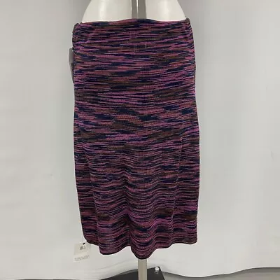 Missoni Knit Skirt UK 14 Designer Pink Blue Orange Stripe Womens RMF51-LW • $10.74