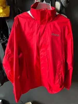 MARMOT Precip Mens Medium Rain Parka/Jacket/Shell Red NEW • $20.50