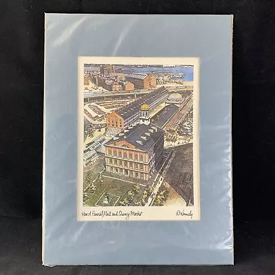 View Of The Faneuil Hall Market Place Robert E. Kennedy Mat 8x6 Boston Print • $35.99