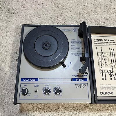 Vintage CALIFONE 1430C Portable Record Player Turntable Phonograph With Case • $74.99