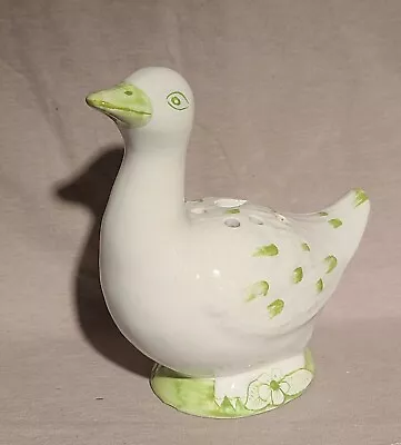 Vintage Mid Century Large Italian Majolica Duck/Goose Figurine Flower Frog • $12