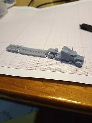 $16 • Buy Z Scale Train Miniature  Truck And Trailer Lowboy 3-axle