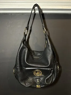 Michael Kors Fulton Black Leather Studded Purse Bag • $45