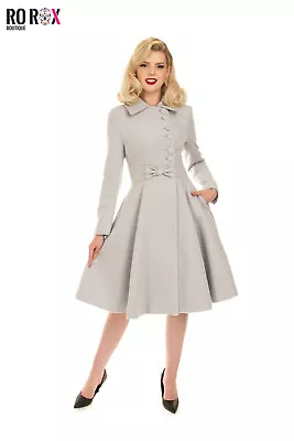 £72.50 • Buy Hearts & Roses Coat Caroline Full Skirt Swing Grey Vintage Retro 1950's Jacket