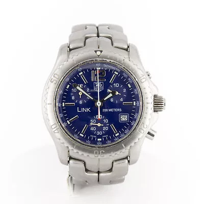 Tag Heuer Link Chronograph Ref CT1110-0 Tachymeter 41mm Mens Wristwatch #WB653-7 • $280