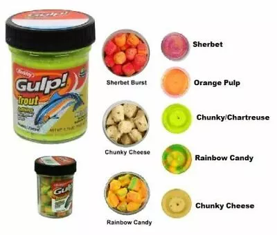 $18.69 • Buy Berkley Gulp Powerbait Nuggets Trout Fishing Bait Jar - Choose Colour BRAND NEW 