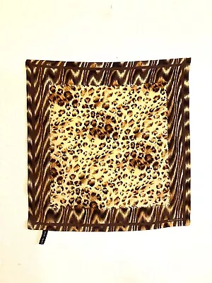 Ellen Tracy Animal Print Neutral Tones Silk Handkerchief/Neck Scarf • $16.99