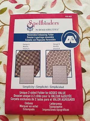 £6 • Buy Spellbinders M-Bossabilities - Simplicity - 2 Sided Embossing Folder ES-001
