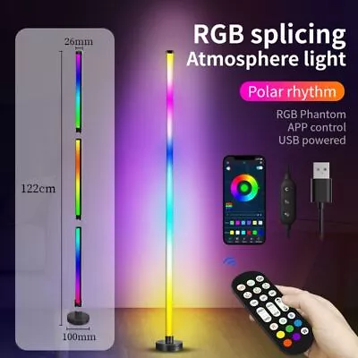 Floor Lamp Minimalist LED Standing Light Mood Lighting Remote RGB Color Changing • £18.99