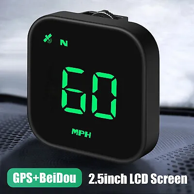 Digital Car HUD GPS Speedometer Head Up Display MPH KMH Compass Overspeed Alarm • $17.98