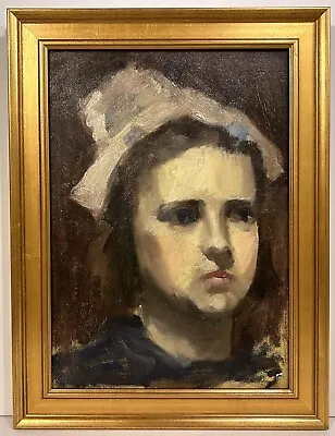 Early 20th C. AMERICAN MODERNIST Portrait Painting Of A Young Woman • $375