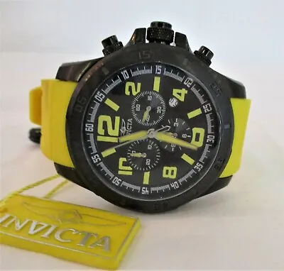 Invicta Men's Watch #1918 Stainless Steel Yellow Band Chronograph H20 Resistant  • $100