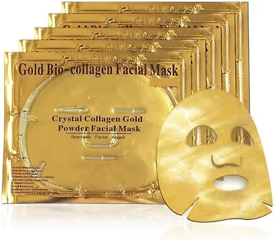 £12.99 • Buy 24K Gold Bio Collagen Face Mask Antiaging  Nourishes, Firms & Hydrates X 10Pack
