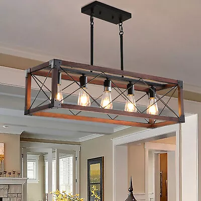 Farmhouse Chandelier Kitchen Island Lighting 5-Light Dining Room Light Fixture • $118.49