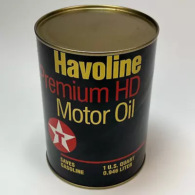 Texaco Havoline Premium HD 1 Qt Can ORIG EMPTY NEVER FILLED SEALED No Punctures • £16.53